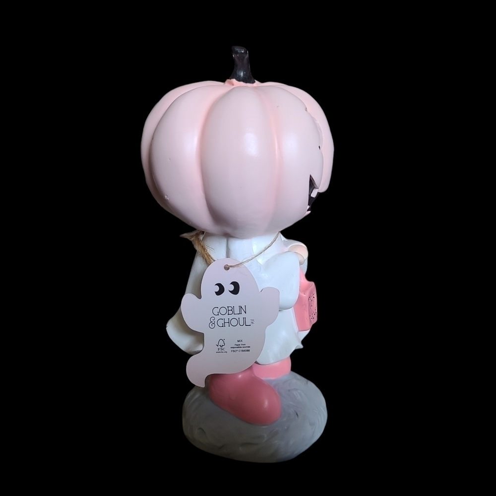 Goblin and Ghoul Pink Pumpkin Trick Or Treat Girl Halloween Decor TikTok 8.5” - Picture 4 of 5